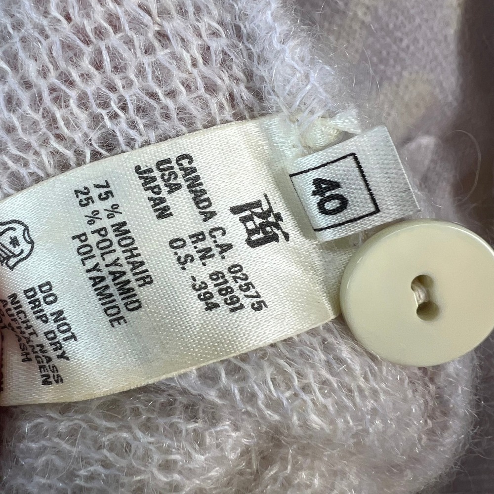 Escada Margaretha Ley Vintage Mohair Blend‎ Sweater Lavender Floral Germany 40 - Picture 4 of 6